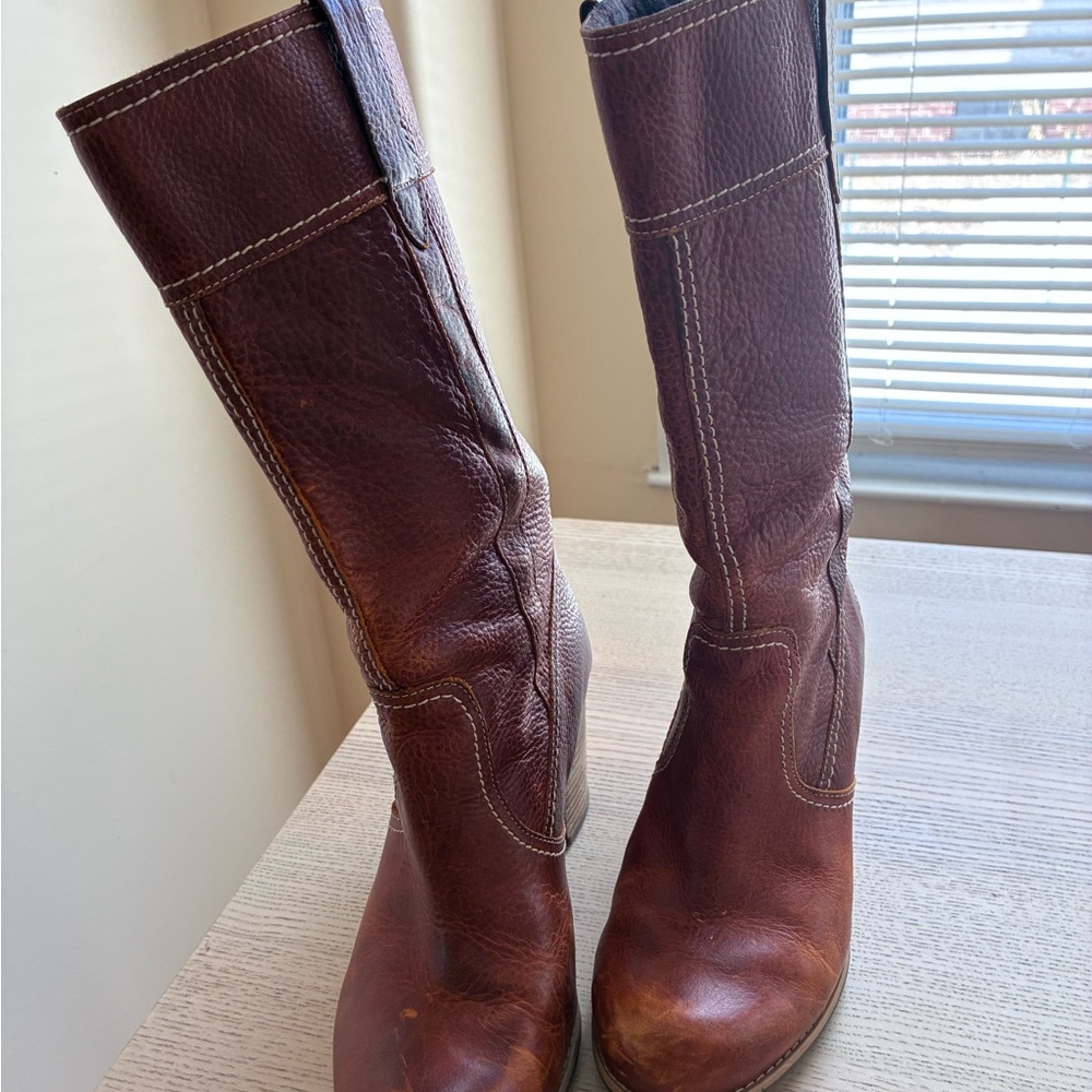 Timberland Rustic Brown Mid-Calf Heeled Western Boots - Picture 10 of 10